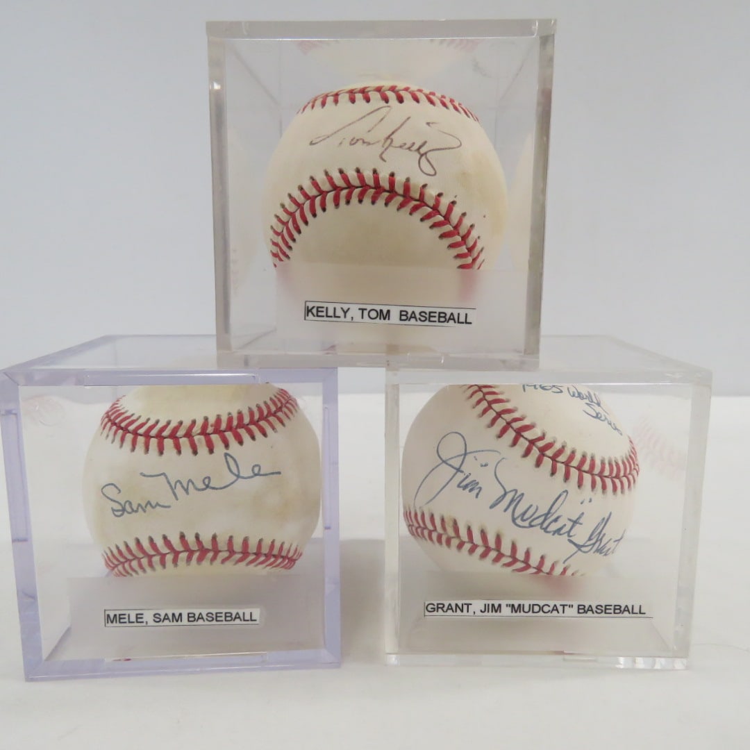 Sam Mele, Tom Kelly & Jim Grant Signed Balls (1 of 12)