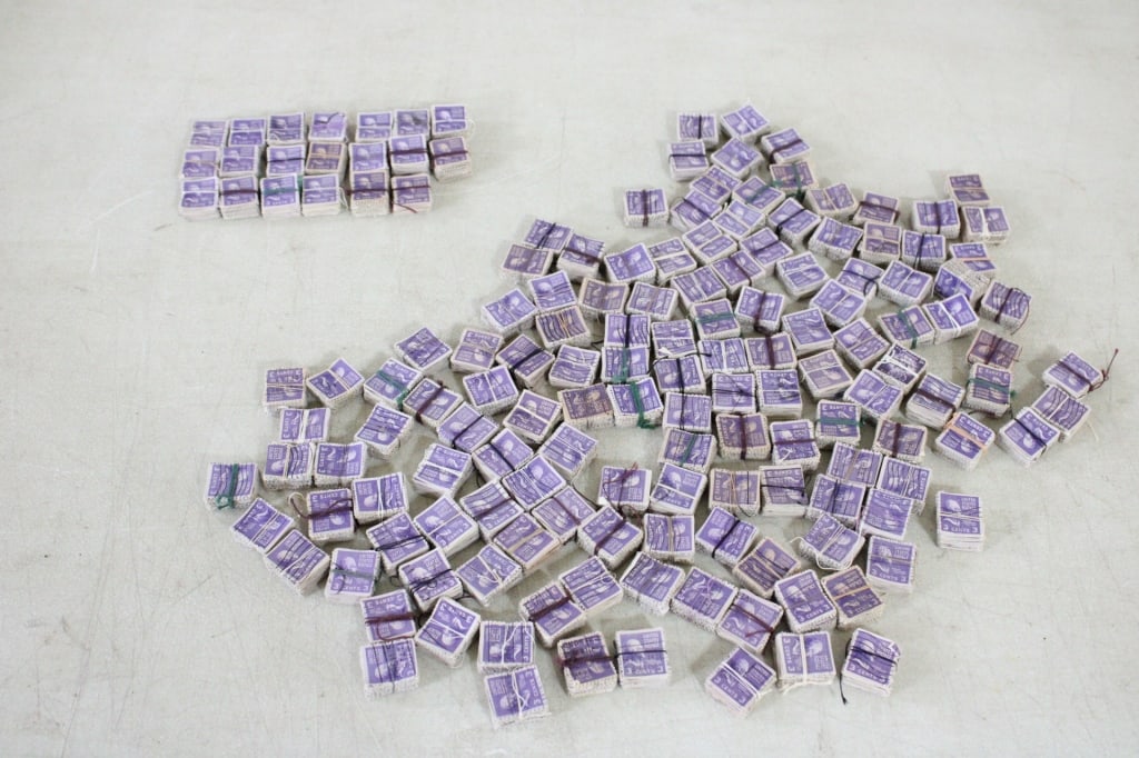 8000+ Thomas Jefferson 3 Cents Postage Stamps: 8000+ Thomas Jefferson 3 Cents Postage Stamps -Cancelled Stamps each bundle contains approx. 80 stamps. As pictured. Please ask questions and read terms & conditions before bidding.