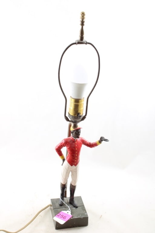 Black Americana Jockey Table Lamp Metal Works (1 of 10)