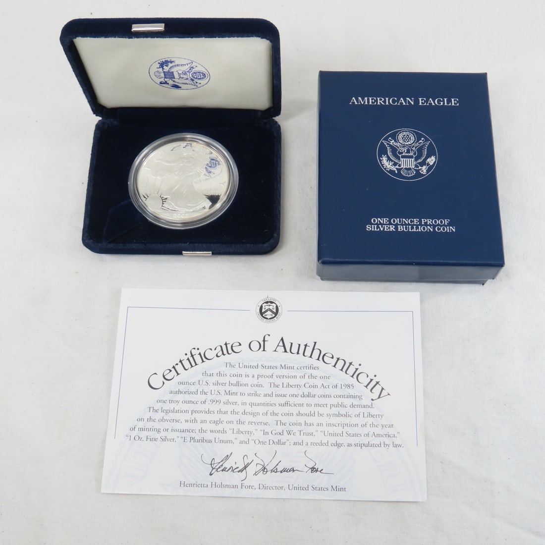 2002 W American Silver Eagle Proof with box (1 of 4)