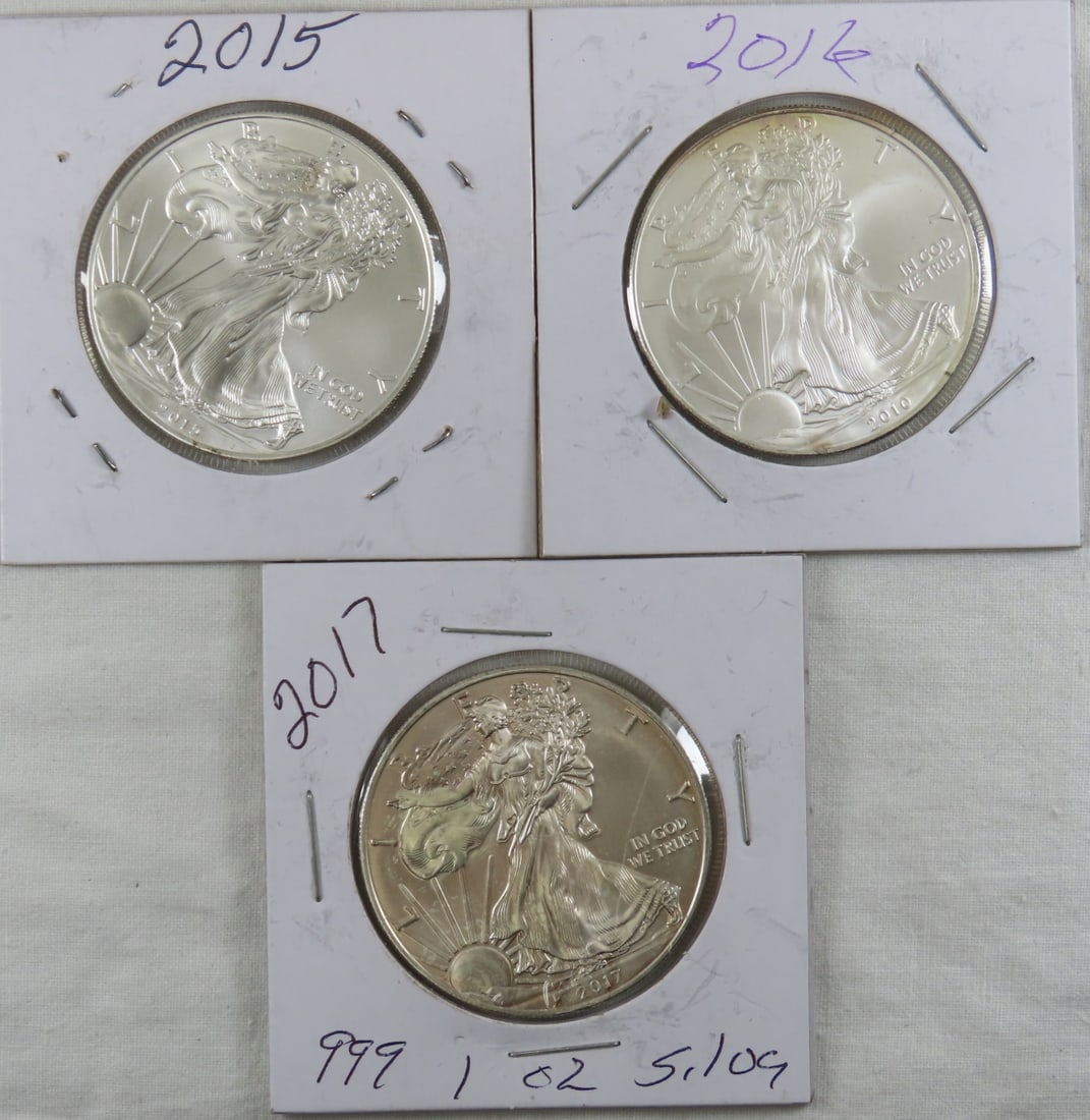 2015, 2016, & 2017 American Silver Eagles (1 of 8)