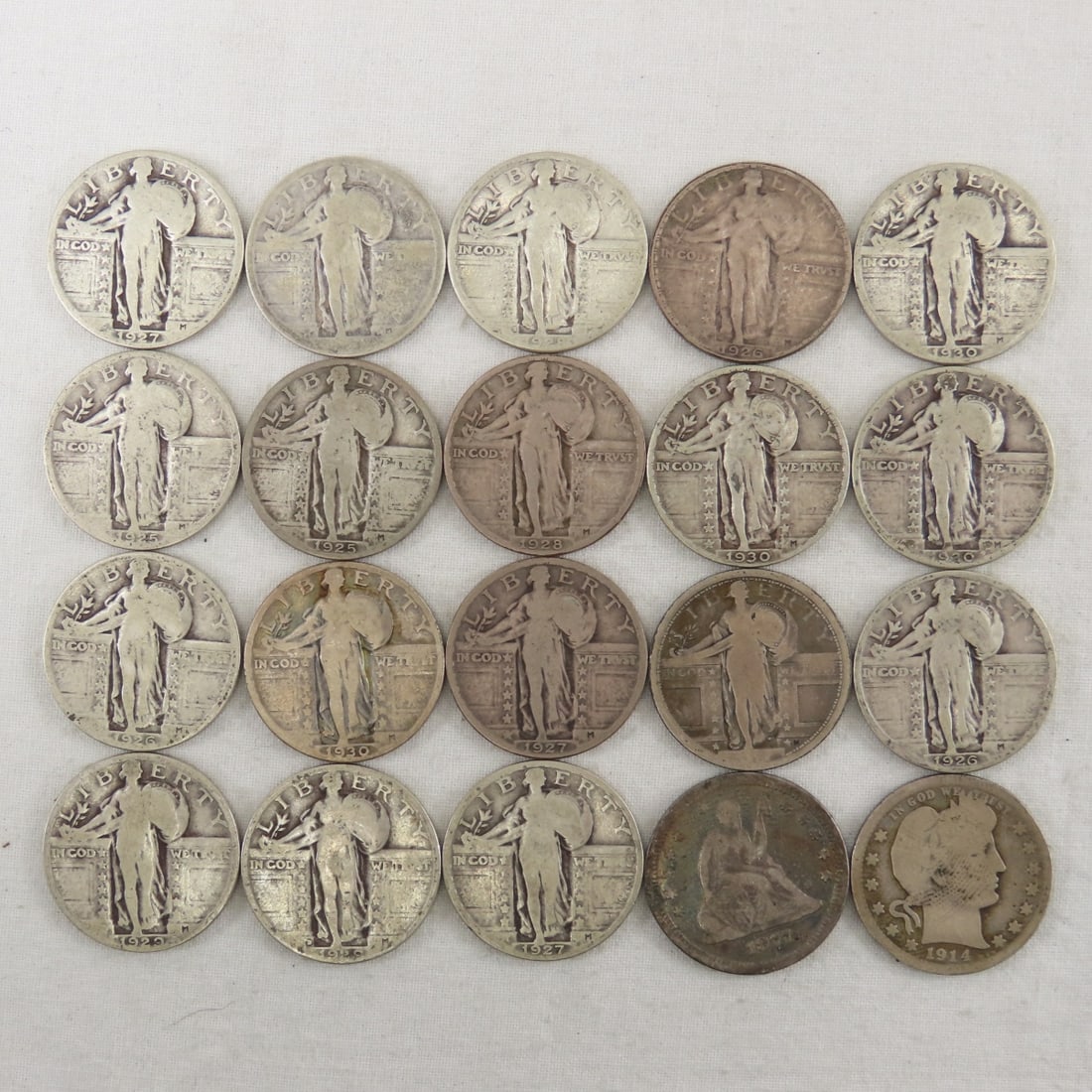 $5 Face Value Stand Liberty quarters, 1 Barber (1 of 12)