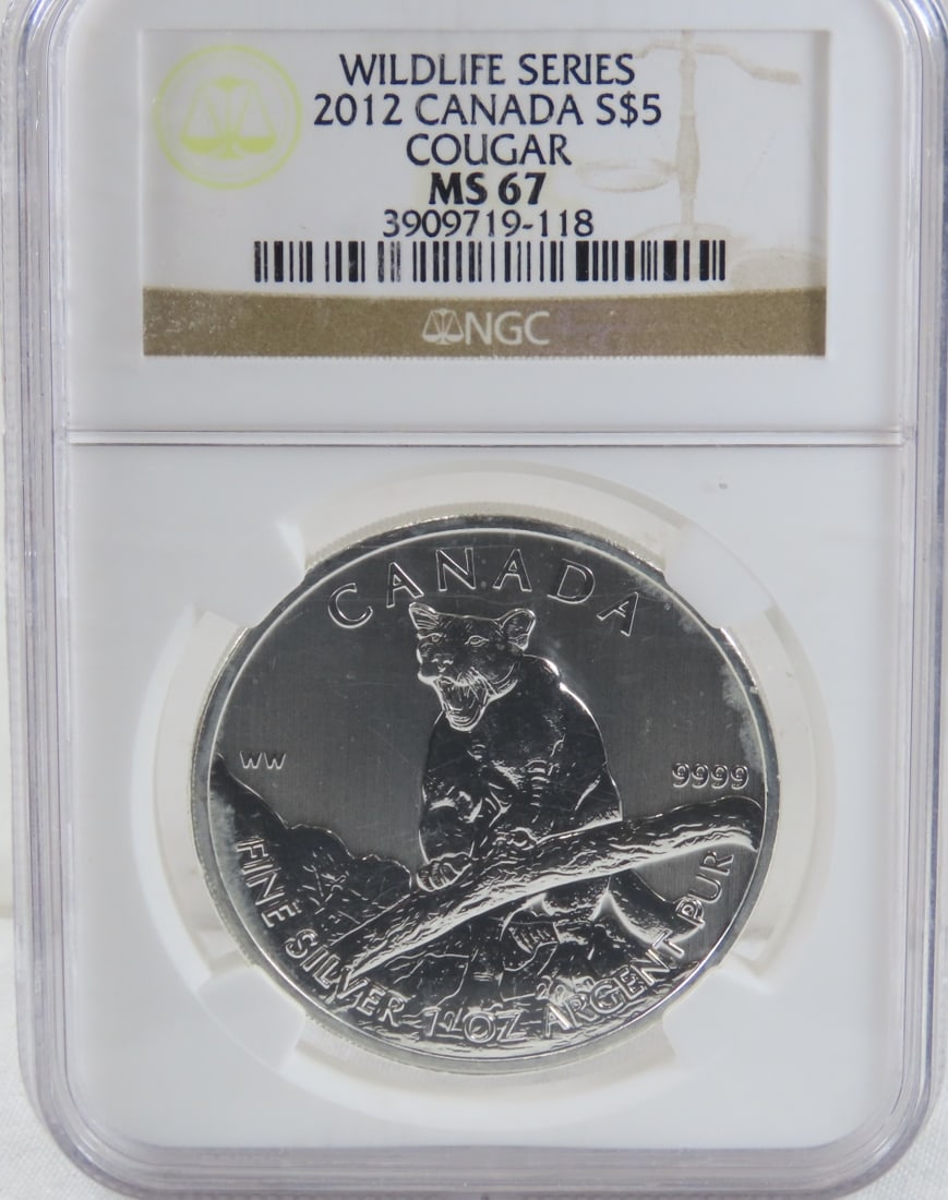 2012 Canada Silver $5 Cougar NGC MS67 (1 of 4)