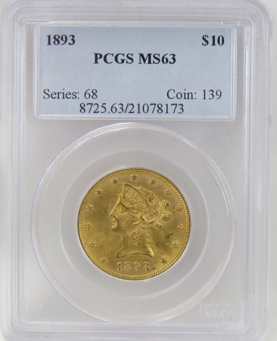 1893 $10 Gold Liberty Head PCGS MS63 (1 of 4)