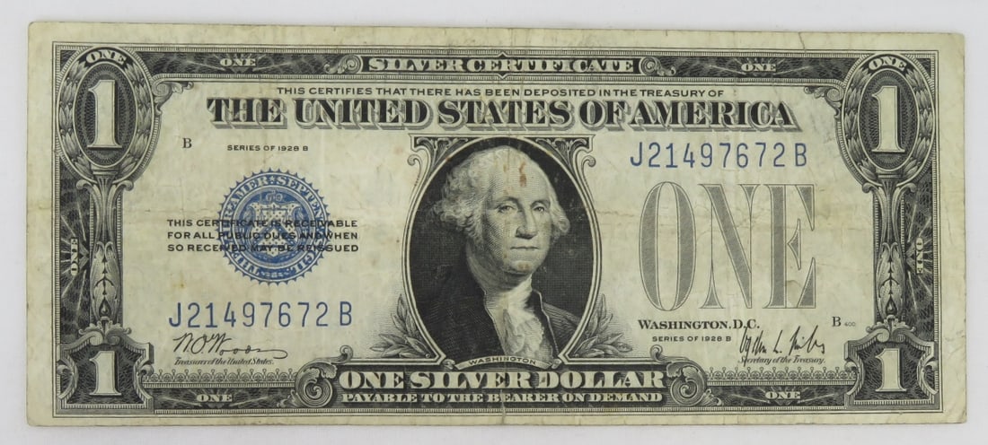 1928 B $1 Silver Certificate Funny Back (1 of 6)