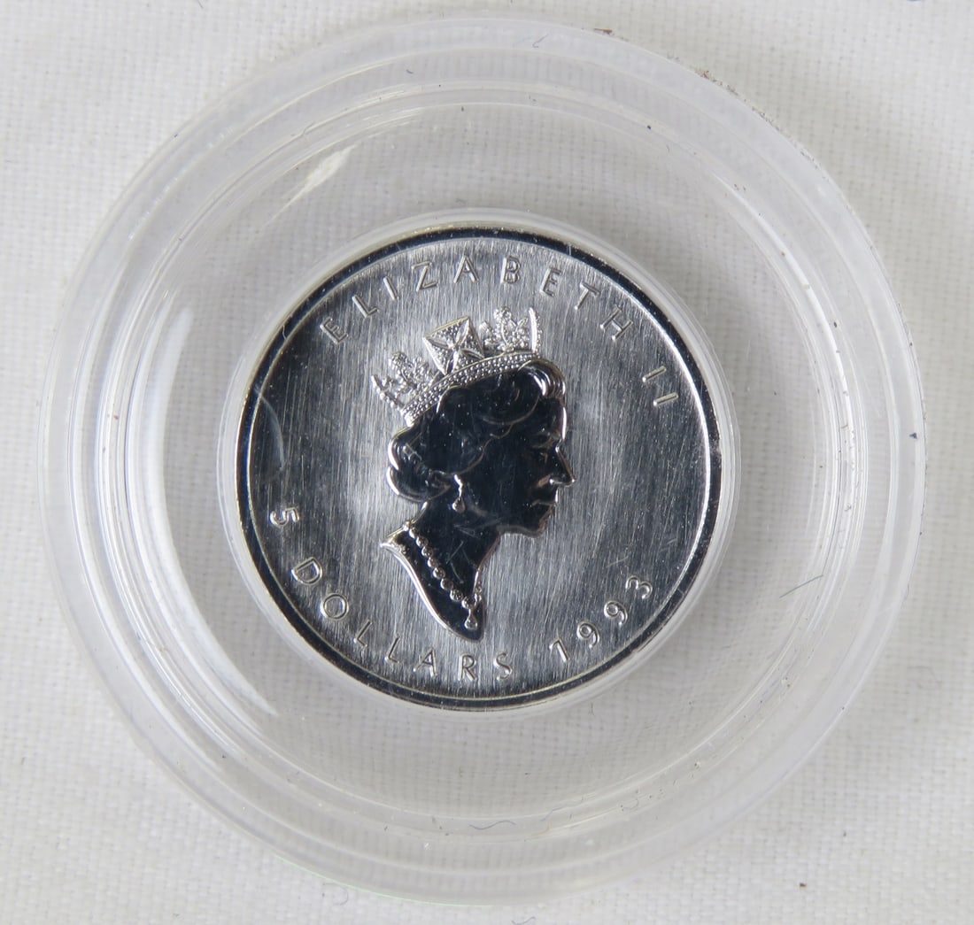 1993 Canadian $5 1/10 OZT Platinum: Please ask questions and read terms & conditions before bidding.