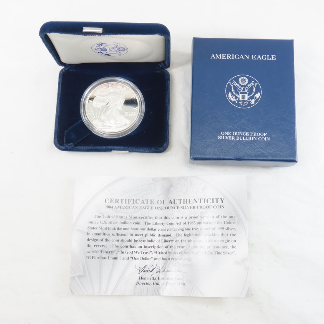 2004 W American Silver Eagle Proof with box (1 of 4)