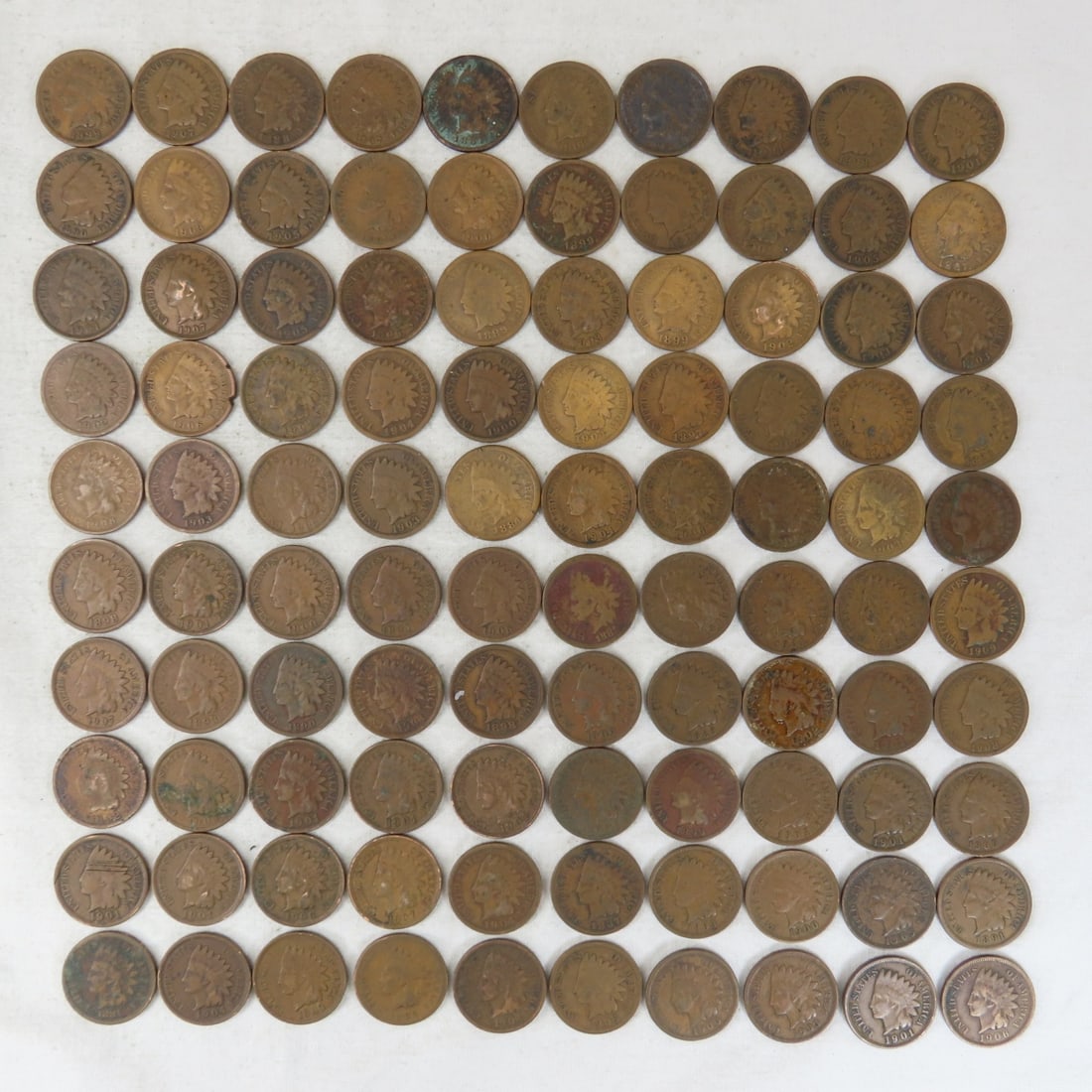 100 Mixed Date Indian Head Cents (1 of 10)