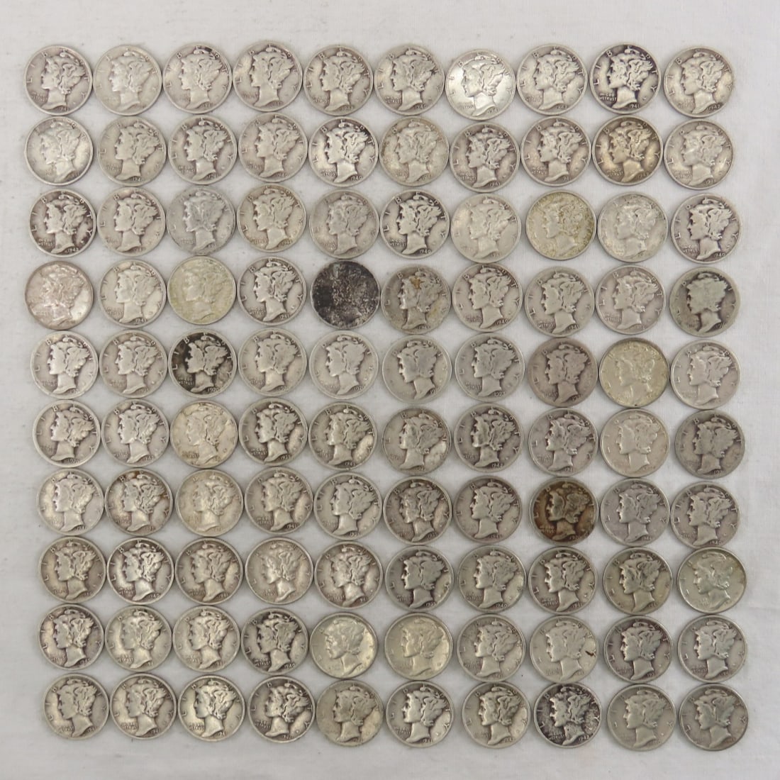 $10 Face Value Silver Mercury Dimes (1 of 10)