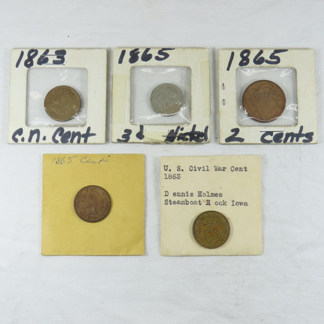 5 Civil War Era Coins 1863 Civil War Token (1 of 11)