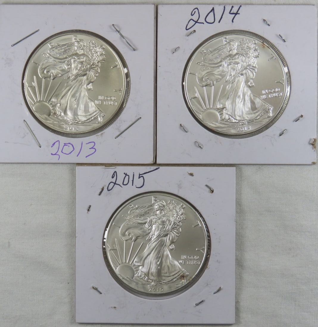 2013, 2014, & 2015 American Silver Eagles (1 of 8)