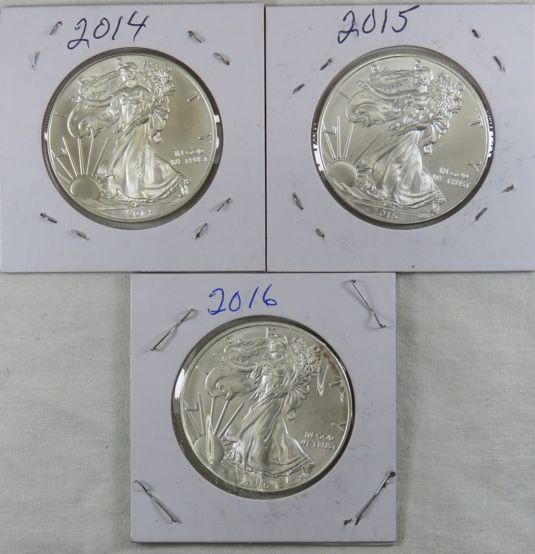 2014, 2015, & 2016 American Silver Eagles (1 of 8)