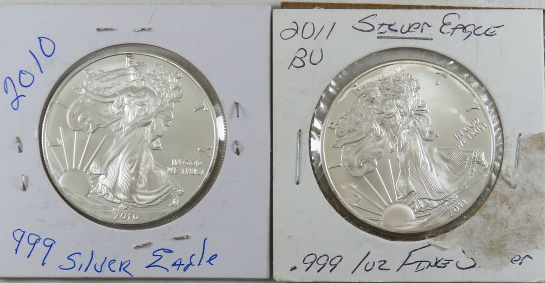 2010 & 2011 American Silver Eagles (1 of 6)