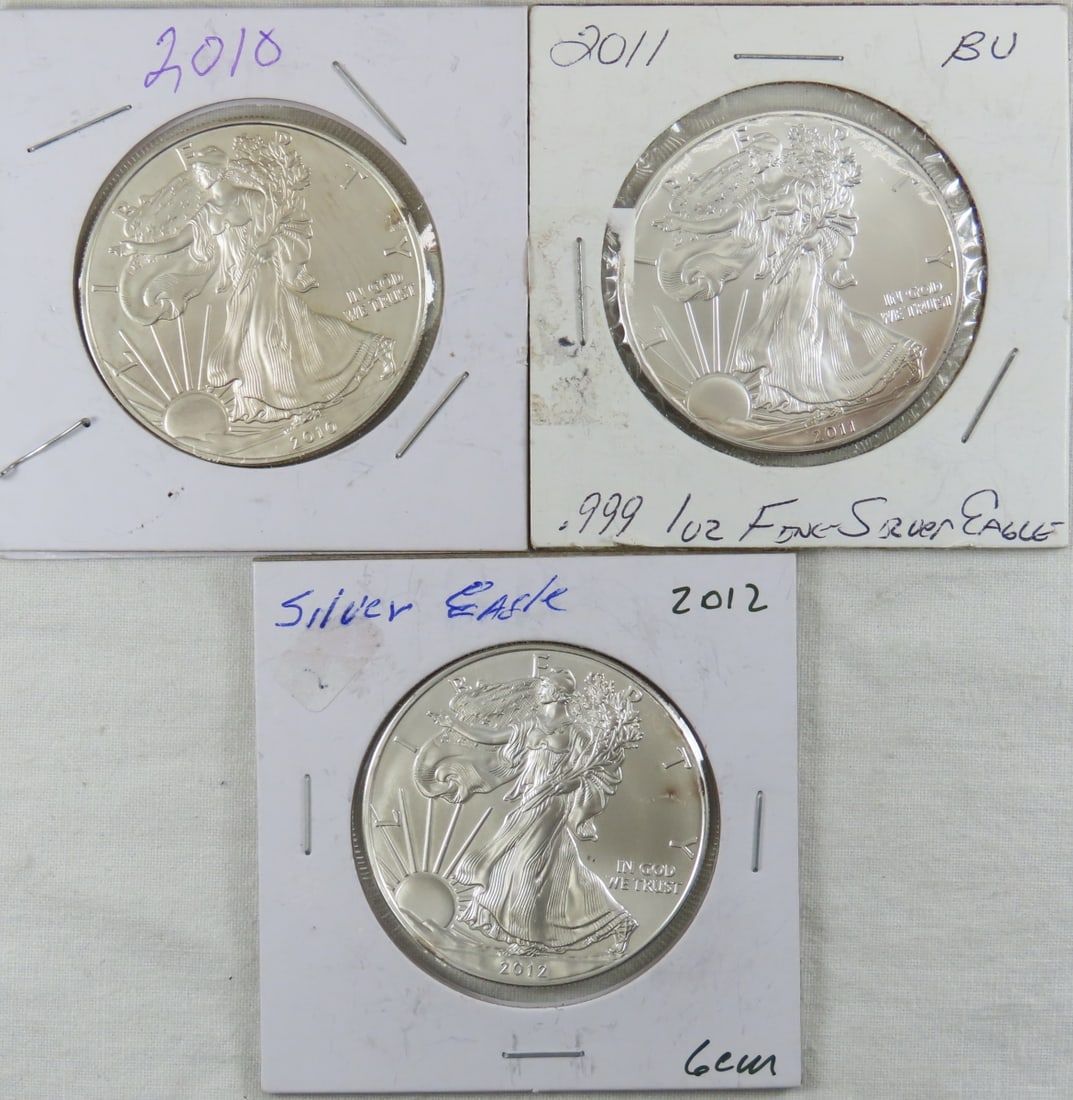 2010, 2011, & 2012 American Silver Eagles (1 of 8)
