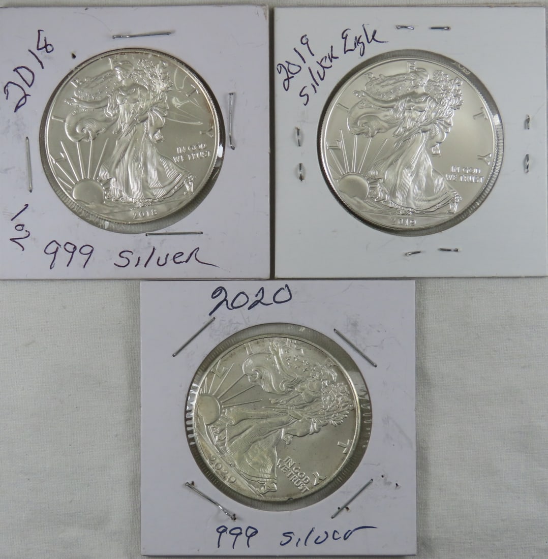 2018, 2019, & 2020 American Silver Eagles (1 of 8)