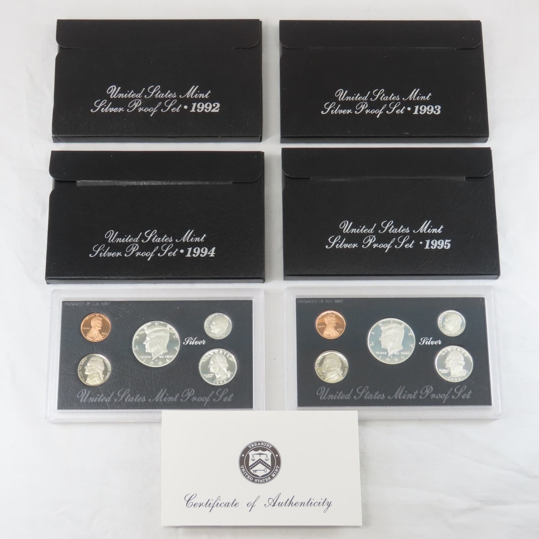 1992-1995 US Silver Proof Sets: Please ask questions and read terms & conditions before bidding.