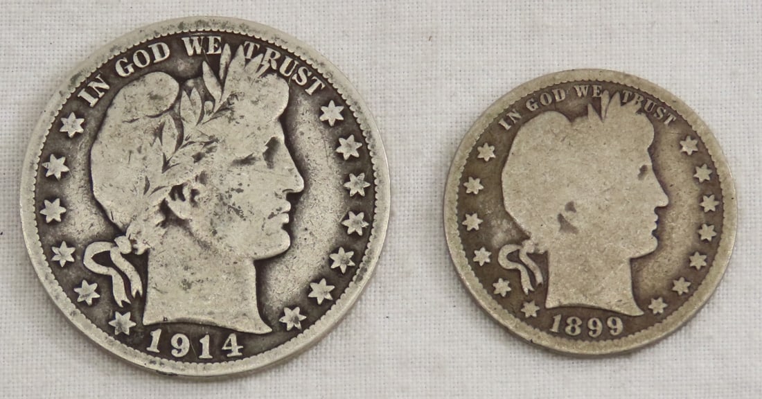1914 Barber Half Dollar & 1899 Barber Quarter (1 of 6)
