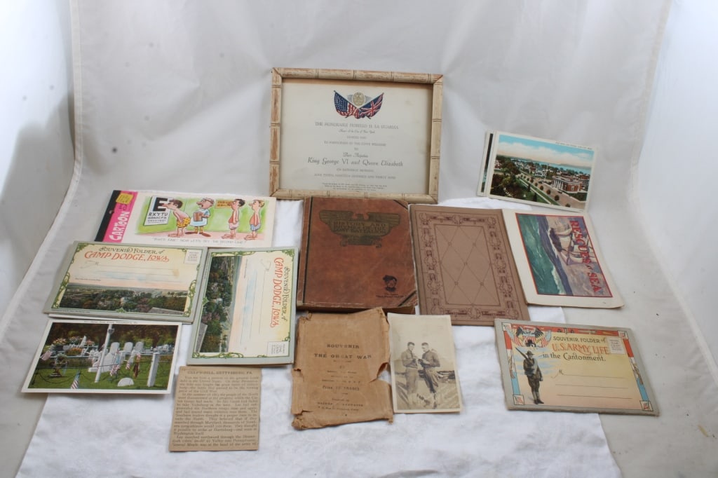 WW1 Ephemera & Military Postcards: All as pictured. Please ask questions & read terms & conditions before bidding.
