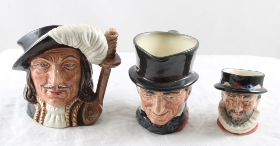 3 Royal Doulton Toby Mugs- 4" Athos, 3 1/2" J Peel (1 of 20)