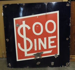 SOO Line Porcelain Metal Depot Sign 36x36" 1sided