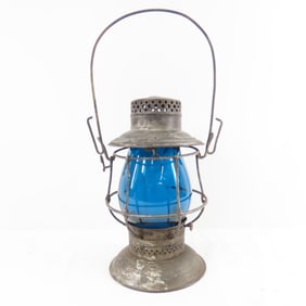 DM&NRY tall Blue Globe Adlake Reliable Lantern