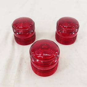 3 Justrite red glass replacement lantern globes