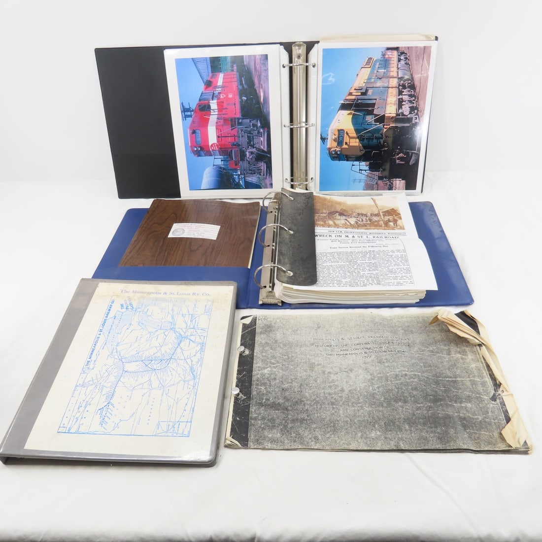 M&STL History Compilation by Dennis Holmes: 2 binders- photos, copies, articles, ephemera. From the estate of the late Dennis Holmes. Please ask questions and read terms & conditions before bidding.