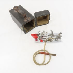 1930's Chrome & Red Bakelite Vibroplex Key