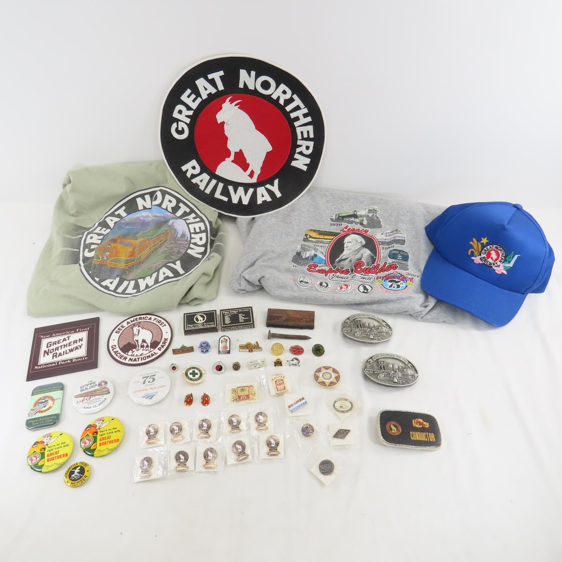 GN T-shirts, Hat, Belt Buckles, Pins & More: Conductor belt buckle, Large patch, pinbacks and more Please ask questions and read terms & conditions before bidding.