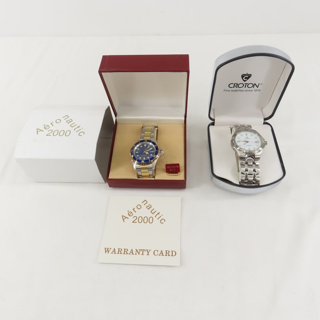 Croton & Aeronautic 2000 Watches in Boxes: Croton & Aeronautic 2000 Watches in Boxes - Please ask questions and read terms & conditions before bidding.