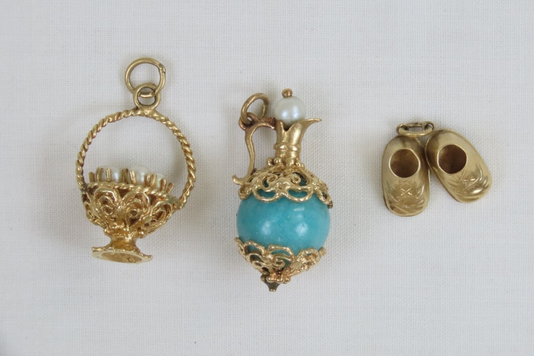 3 14kt Gold Charm Bracelet Charms (1 of 3)