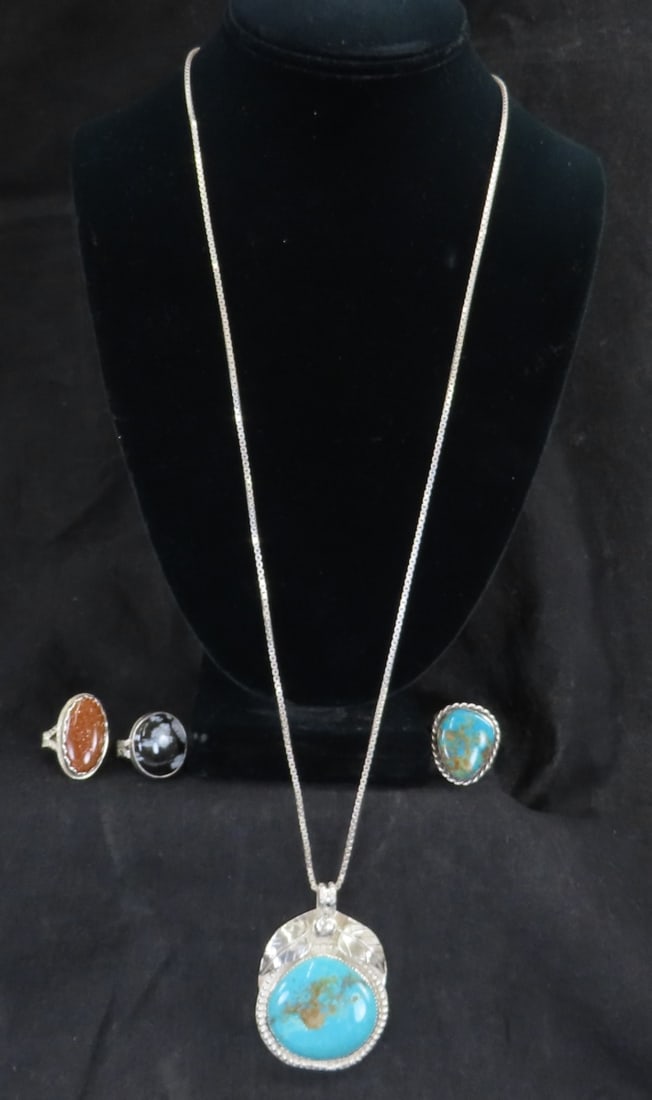 Sterling, Turquoise, Goldstone & Other Jewelry (1 of 10)