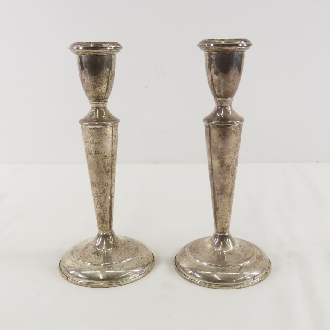 Weighted Sterling Candlesticks: Weighted Sterling Candlesticks - Please ask questions and read terms & conditions before bidding.