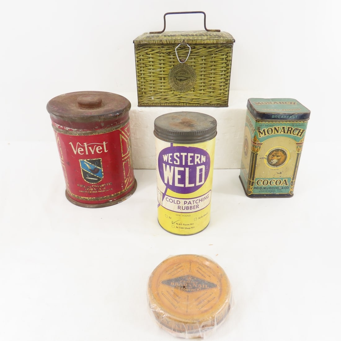 Vintage tins, cocoa, tobacco & more: Vintage tins, cocoa, tobacco & more - Please ask questions and read terms & conditions before bidding.