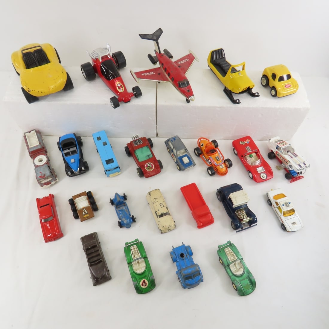 Tonka, Buddy L & other cars, plane, snowmobile: Tonka, Buddy L & other cars, plane, snowmobile - Please ask questions and read terms & conditions before bidding.