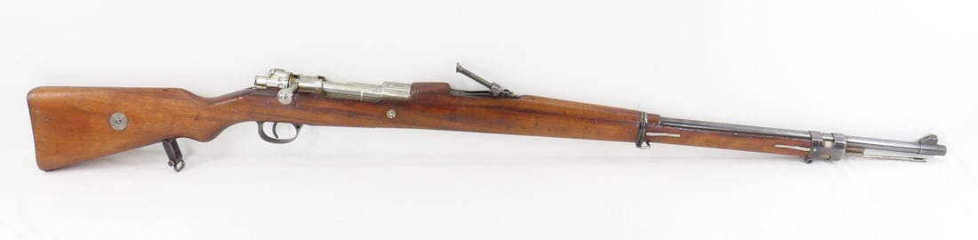 Chilean Steyr Model 1912 Mauser 7x57mm Rifle: Chilean Steyr Model 1912 Mauser 7x57mm Rifle-side rail marked "WAFFENFABRIK STEYR AUSTRIA B 1275", receiver with Chilean Crest & "MODELO 1912" with pistol grip wood stock, and wood hand guard, rear ta