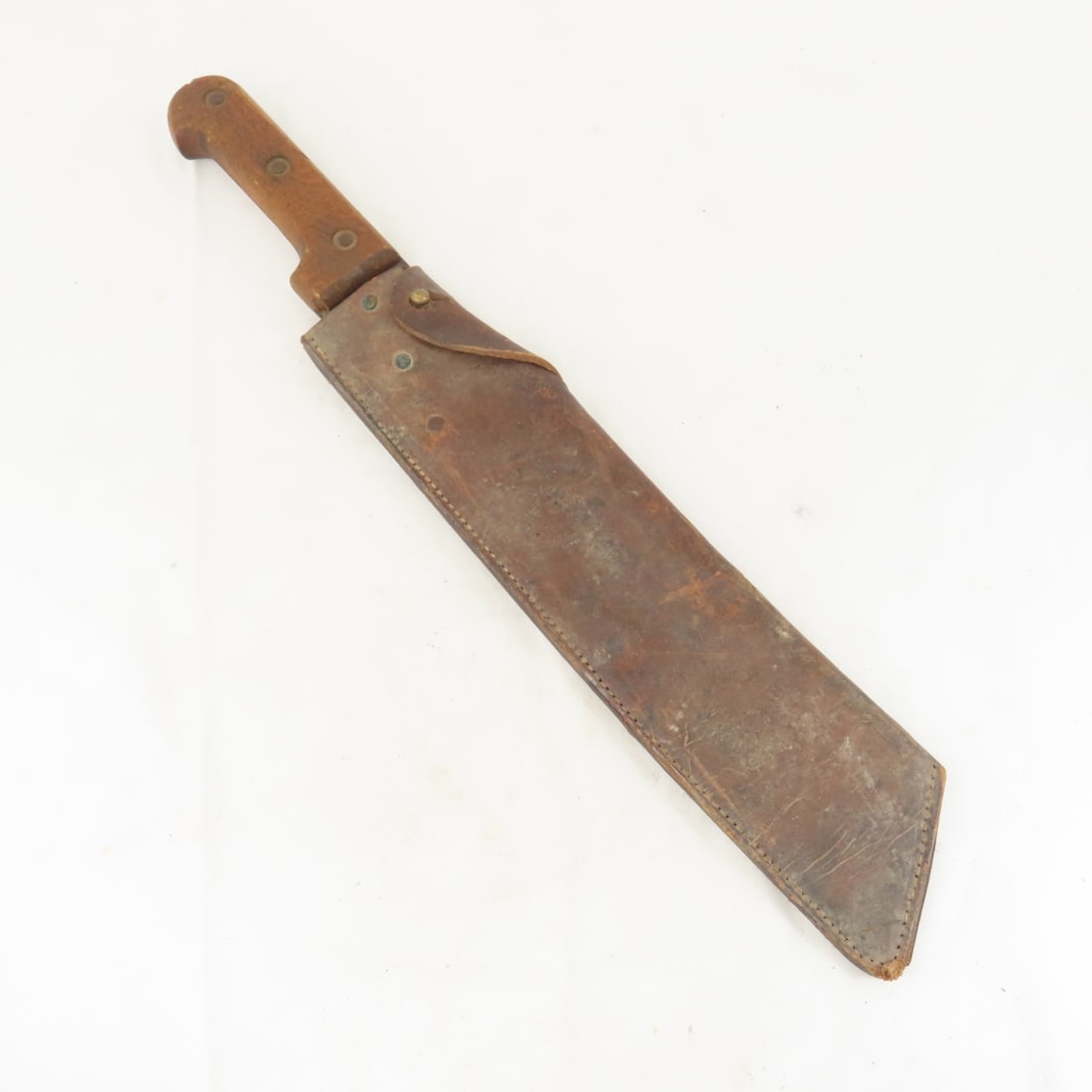 French Colonial coupe-coupe machete with sheath: French Colonial coupe-coupe machete with sheath- Please ask questions and read terms & conditions before bidding.