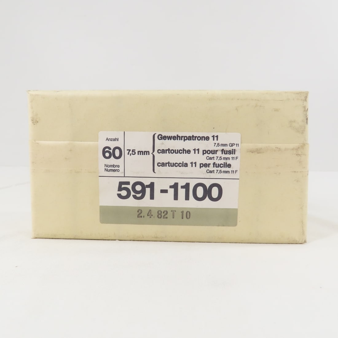 Ammunition 60 rounds Swiss 7.5mm in sealed pack: Ammunition 60 rounds Swiss 7.5mm in sealed pack- Please ask questions and read terms & conditions before bidding.