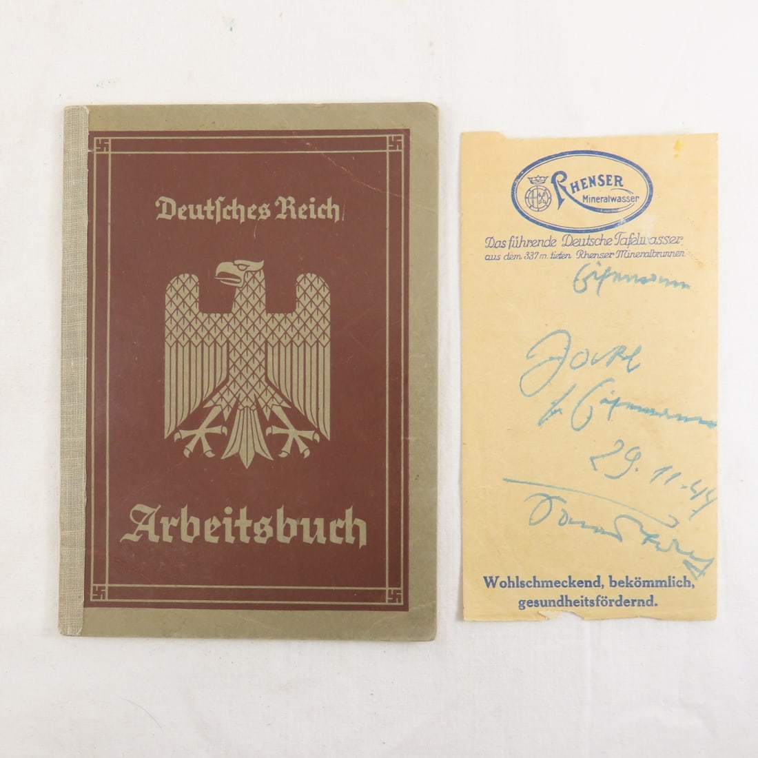 WWII German Arbeitsbuch employee record book (1 of 13)