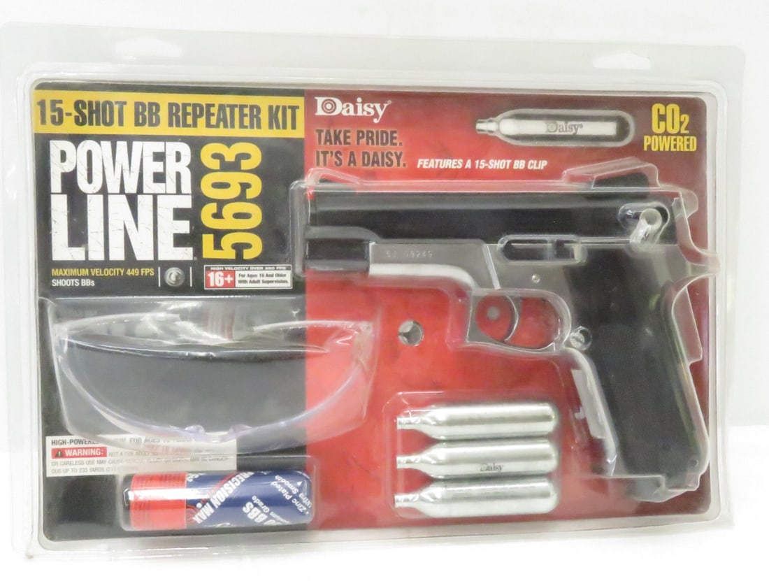 Daisy Powerline 5693 Co2 Air Pistol Kit NIP: Daisy Powerline 5693 Co2 Air Pistol Kit NIP - Please read terms & conditions and ask questions before bidding.