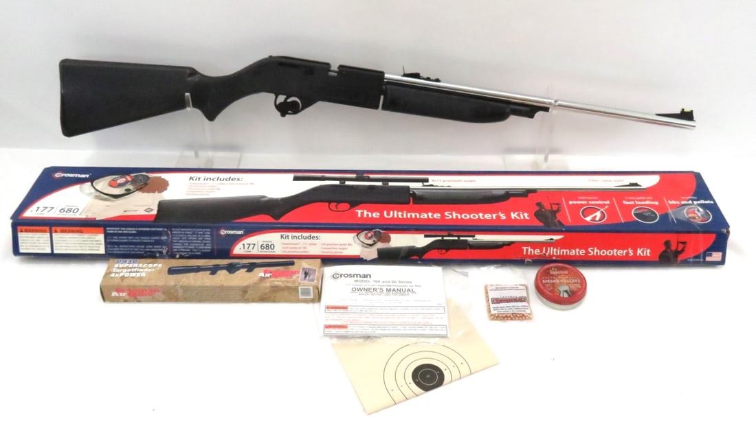 Crosman 66 Powermaster .177 BB, Pellet Air Rifle: Crosman 66 Powermaster .177 BB, Pellet Air Rifle - with 4x SuperScope, Triggerlocked, Open Box 664GTW Please read terms & conditions and ask questions before bidding.