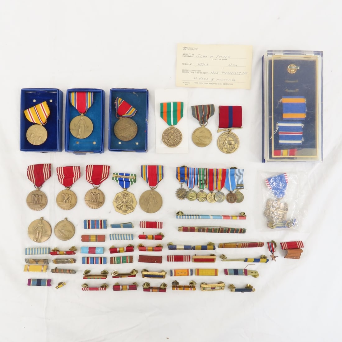US Military WWII, Korean Medals and Ribbon Bars: US Military WWII, Korean Medals and Ribbon Bars - Please read terms & conditions and ask questions before bidding.