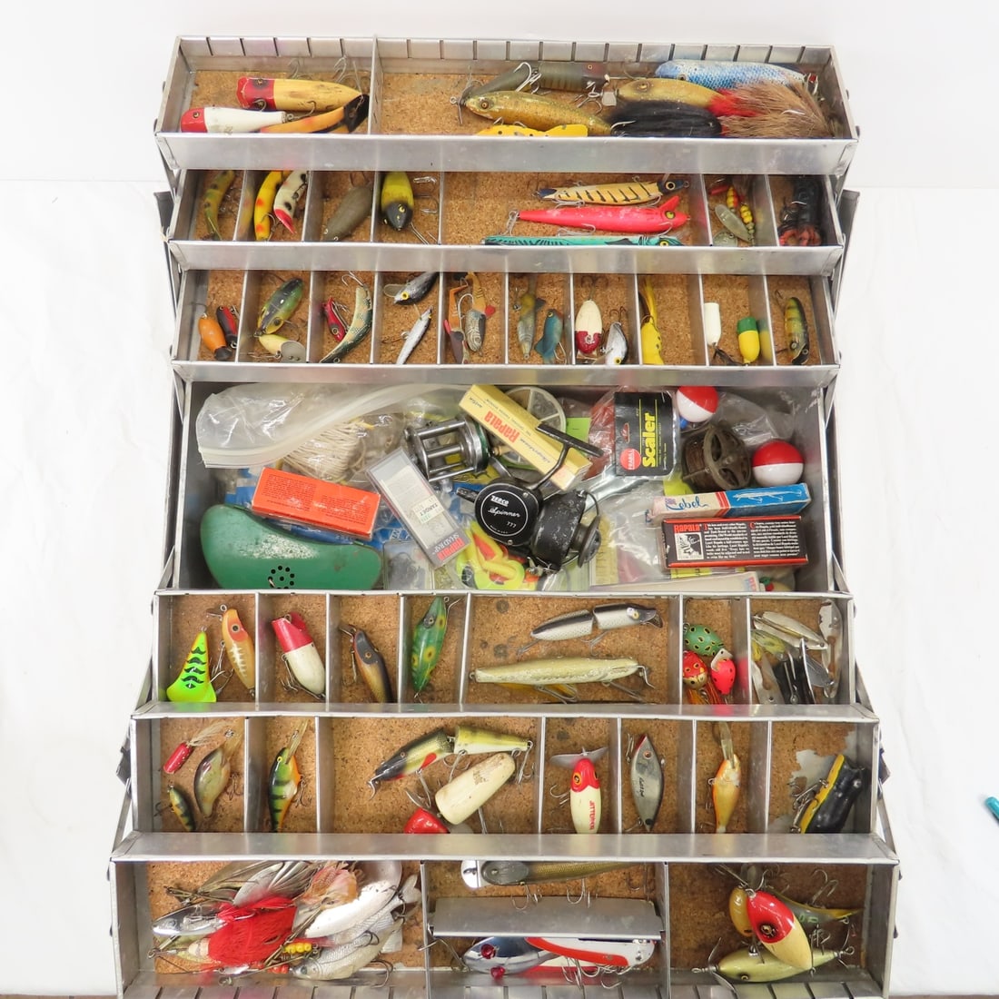 Vintage metal tackle box filled with lures & gear (1 of 20)