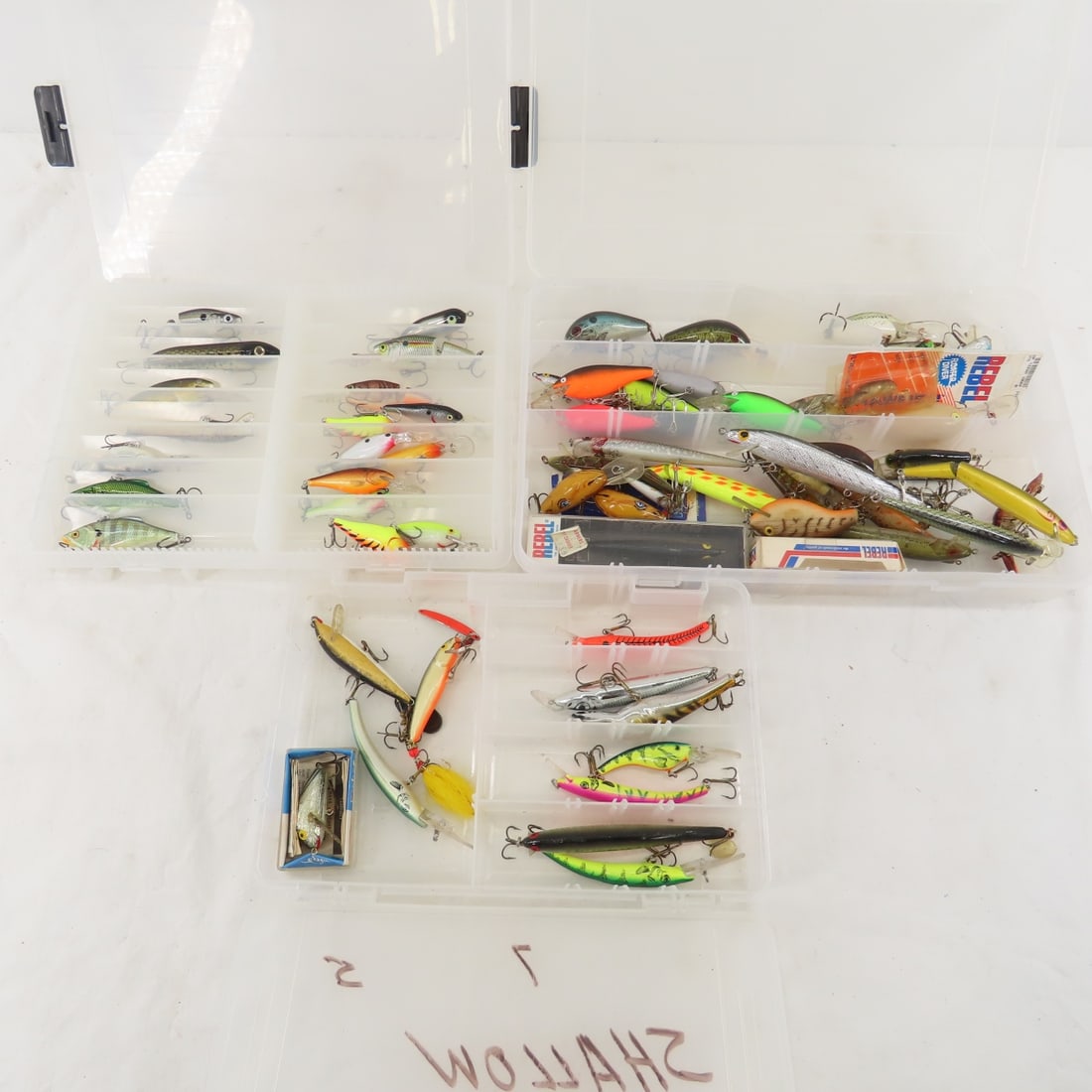 Fishing lures in plastic cases: Fishing lures in plastic cases - Please read terms & conditions and ask questions before bidding.