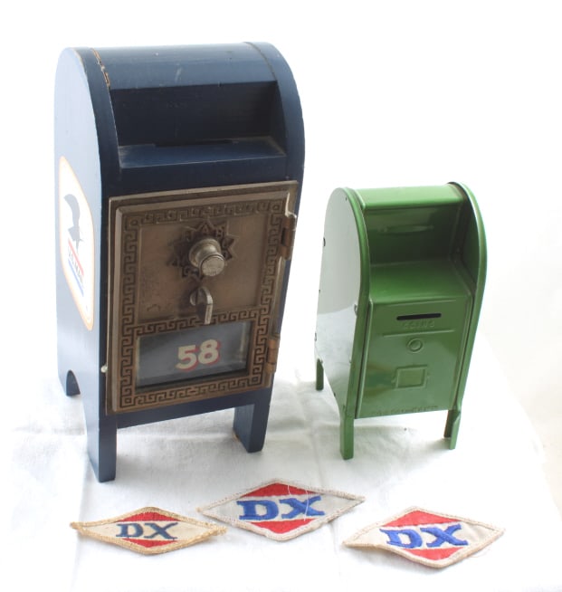 2 Post Office Mail Box Banks, 3 DX Patches (1 of 12)