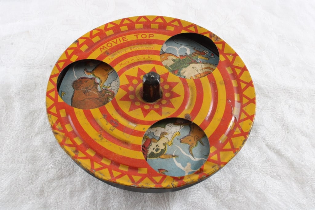 1927 Patent Tin Litho Movie Spinning Top (1 of 9)