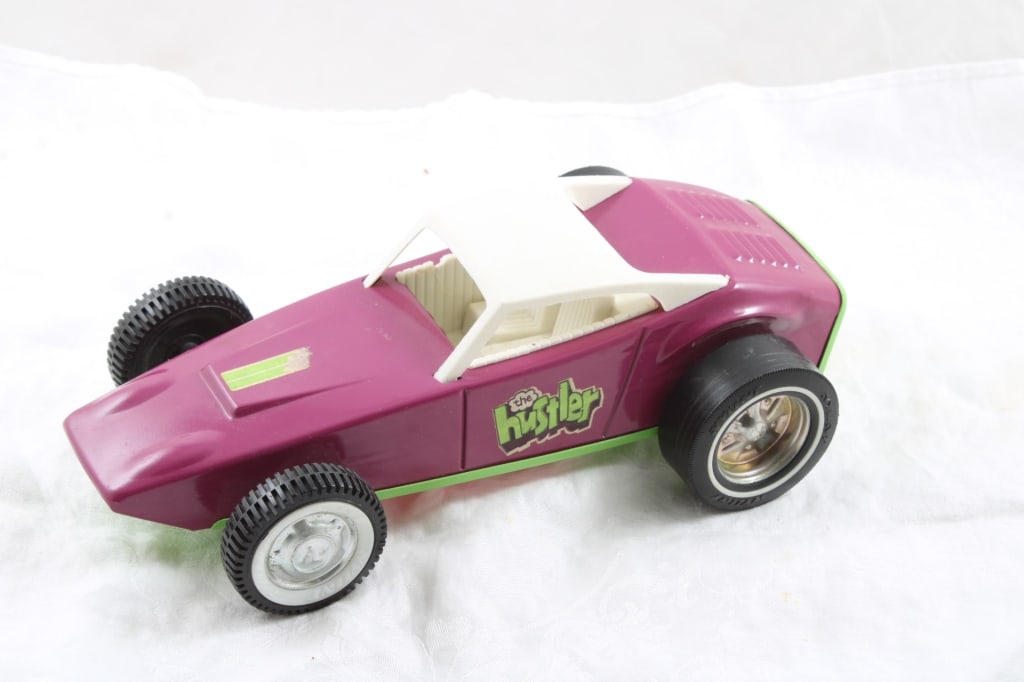 1969 Nylint THE HUSTLER Pressed Steel Hot Rod: 1969 Nylint THE HUSTLER Pressed Steel Hot Rod - Please ask questions and read terms and conditions before bidding.