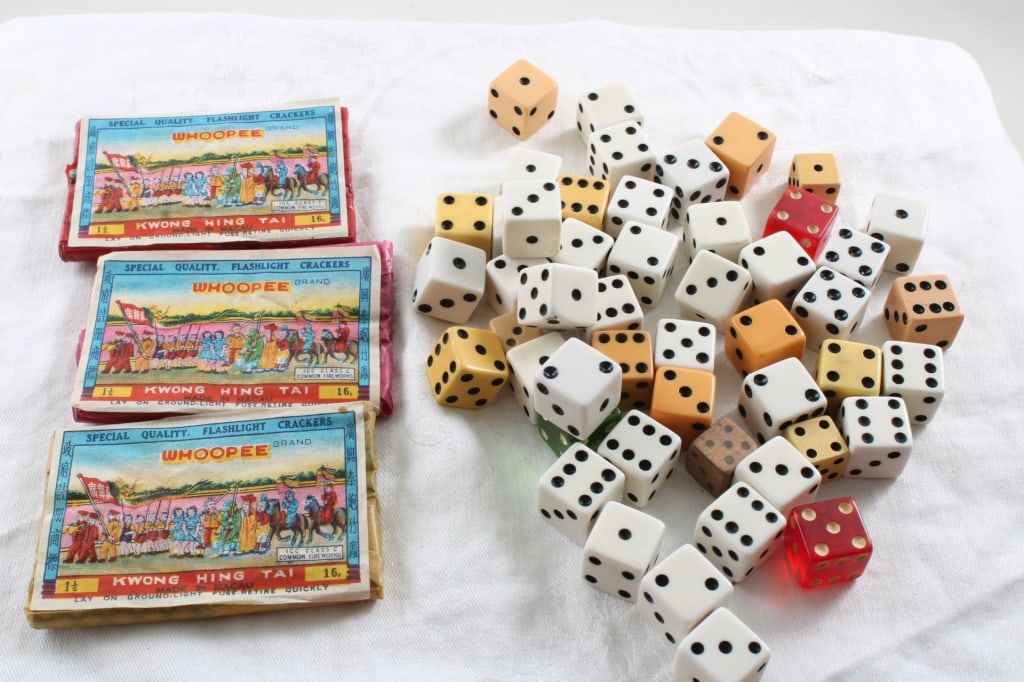 49 Dice & 3 Whoopie Fire Crackers Paks: 49 Dice & 3 Whoopie Fire Crackers Paks - Please ask questions and read terms and conditions before bidding.
