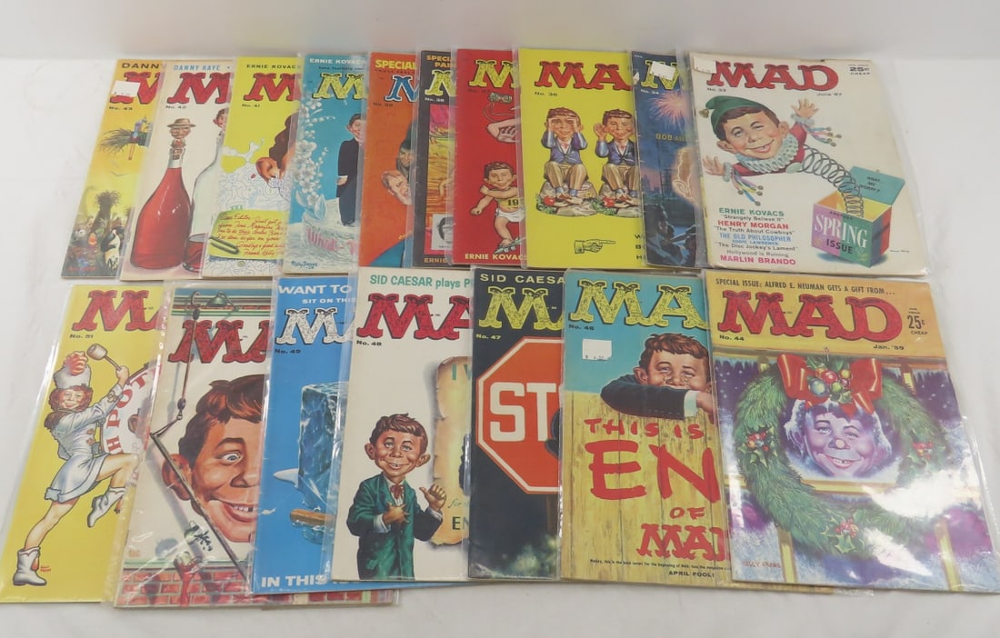 17 1950s Mad Magazines 33, 34, 36-44, 46-51 (1 of 4)