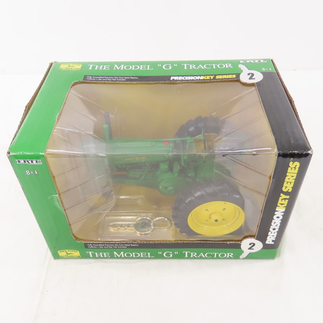 Ertl John Deere Model G Tractor, Precision Key: Ertl John Deere Model G Tractor, Precision Key - Ertl #15307 Precision Key Series, John Deere Model G Tractor, 1/16 Scale Die Cast Metal, New in Box Please ask questions and read terms & conditions be